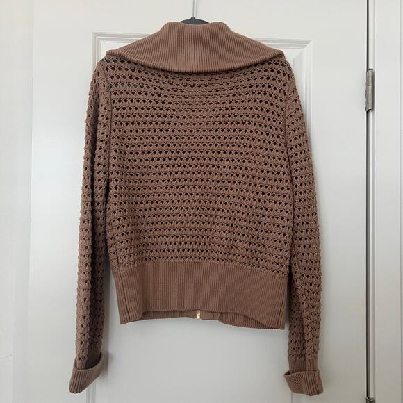 Varley Eloise open-knit cotton zip-up sweater Cedar - Picture 4 of 9